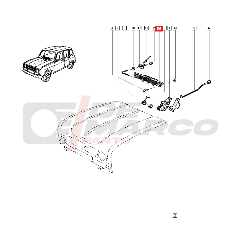 Griglia presa d aria in plastica per Renault 4 R4 Alta Qualità