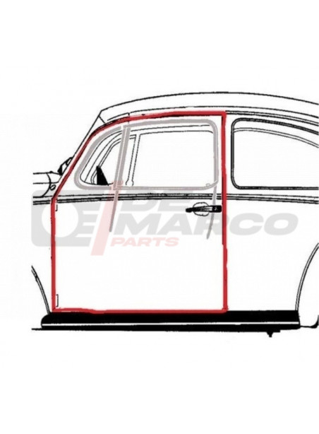 Joint de porte gauche Coccinelle berline de 08/1955 à 07/1966