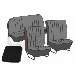 Set seat covers ''smooth vinyl'' black, for convertible Beetle from 08/1955 to 07/1964