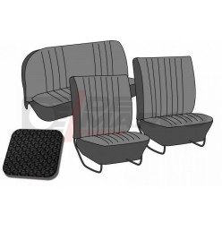 Set seat covers ''basket weave'' black, for convertible Beetle from 08/1964 to 07/1967