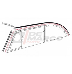 Jeu de tiges en aluminium (6 pièces) pour la fixation des joints de jupe latérale pour Coccinelle Cabrio 1302 08/1971 à 07/1972