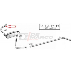 Tubo scarico marmitta Renault 4 956-1108cc, R4 F4, R4 F6