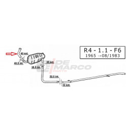 Exhaust Pipe for Renault 4 956-1108cc, R4 F4 and R4 F6