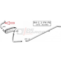 Exhaust Pipe for Renault 4 956-1108cc, R4 F4 and R4 F6