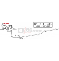 Tubo scarico marmitta Renault 4 956-1108cc, R4 F4, R4 F6