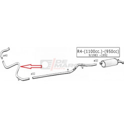 Exhaust intermediate pipe R4 956-1108cc