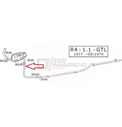 Tube d'échappement central R4 1108cc, R4 F4 et R4 F6