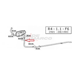 Tubo scarico centrale R4 1108cc, R4 F4, R4 F6