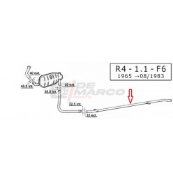 Tuyau d'Échappement Final Renault 4 1108cc, R4 F4 et R4 F6