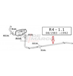 Tubo scarico finale R4 1108cc