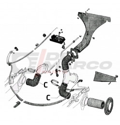 Tubo manicotto riscaldamento 50cm per Citroen 2CV, Dyane, Mehari