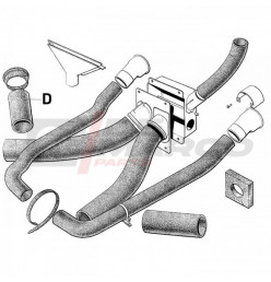 Tubo manicotto riscaldamento laterale per Citroen 2CV 6, Dyane, Mehari