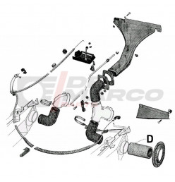 Side heating hose on wheelarch for Citroen 2CV4