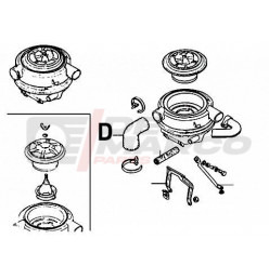 Twin-barrel carburetor hose for Citroen 2CV 602cc