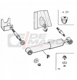 Record France rear shock absorber pair for Citroen 2CV, Dyane, Mehari