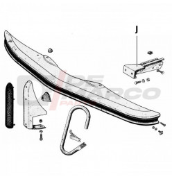 Right front bumper bracket support for Citroen 2CV