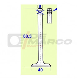 Soupape d'admission 40x88,4x8mm pour moteurs 602cc