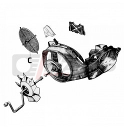 Grille ventilateur moteur premium pour Citroën 2CV, Dyane, Mehari, Ami 6/8