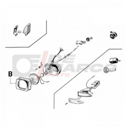 Headlight stainless steel ring, for Citroen Dyane up to 1978, Acadiane, Mehari old model