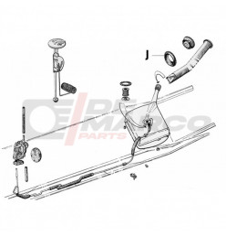 Guarnizione nera bocchettone serbatoio su parafango, per 2CV, Dyane, Mehari, Ami 6/8, DS, HY, 11CV