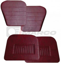 Set pannelli porte con tasche in vinile rosso bordeaux Renault Dauphine