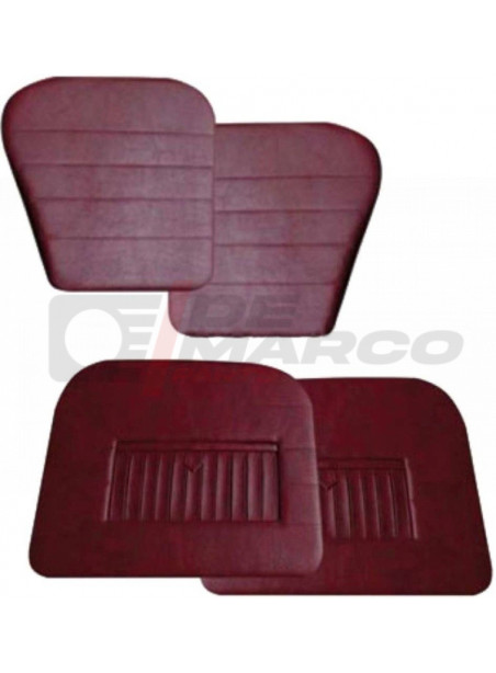 Set pannelli porte con tasche in vinile rosso bordeaux Renault Dauphine