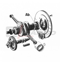 Coussinet arrière vilebrequin pour Citroën 2CV, Dyane, Mehari, Ami 6/8