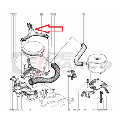 Sangle caoutchouc de fixation boîtier de filtre à air plastique Renault 4 956cc, R5, R8, R9, Express et Super 5