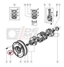 Boulon de Fixation du Volant Moteur Renault 4, R5, R6, R8, R10...