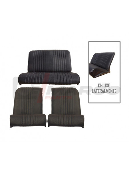 Complete seat cover kit in black perforated skai for Citroen 2CV, Dyane