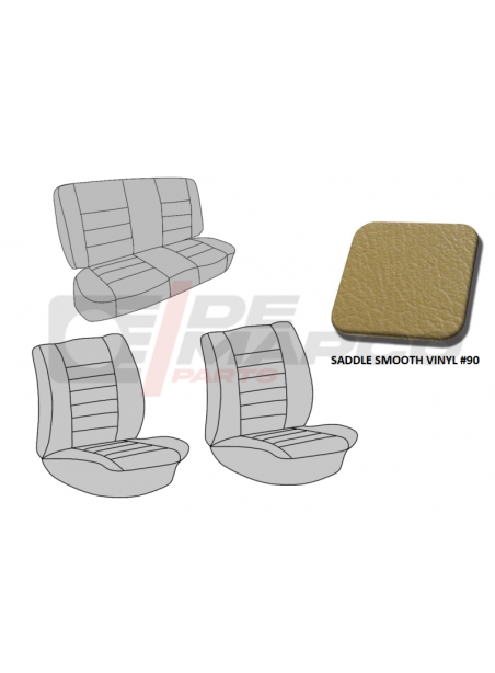 Jeu de housses de siège Sand ''vinyle lisse'' pour Cabrio Coccinelle 1303 de 08/1973 à 07/1976