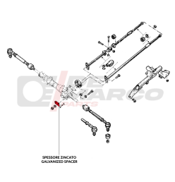 Cale de réglage galvanisée N°2 mesure 9,9 mm pour boîtier de direction R4