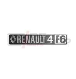 Écriture RENAULT 4 F6 1ère Série Chromée avec base en plastique noir