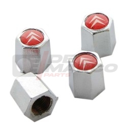 Set of 4 Tire Valve Caps with Citroen Logo