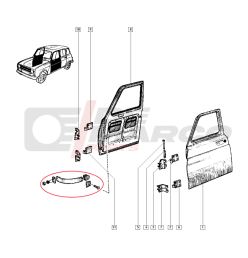 Kit de Sangle de Maintien de Porte en Caoutchouc pour Porte Avant Renault 4 7700584347