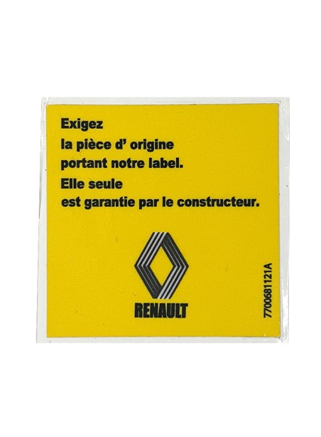 Autocollant Renault "EXIGEZ LA PIÈCE D'ORIGINE"