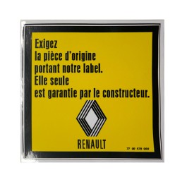 Autocollant Renault "EXIGEZ LA PIÈCE D'ORIGINE"