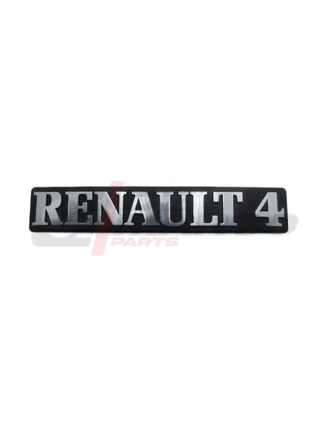 Chrome RENAULT 4 inscription with black plastic base