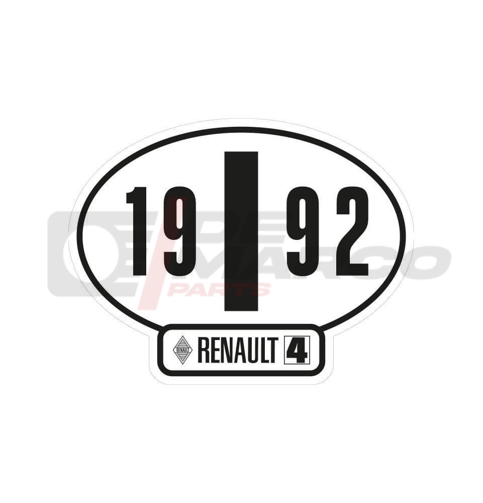 Adesivo identificativo Italia Renault 4 anno 1992