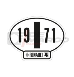 Adesivo identificativo Italia Renault 4 anno 1971