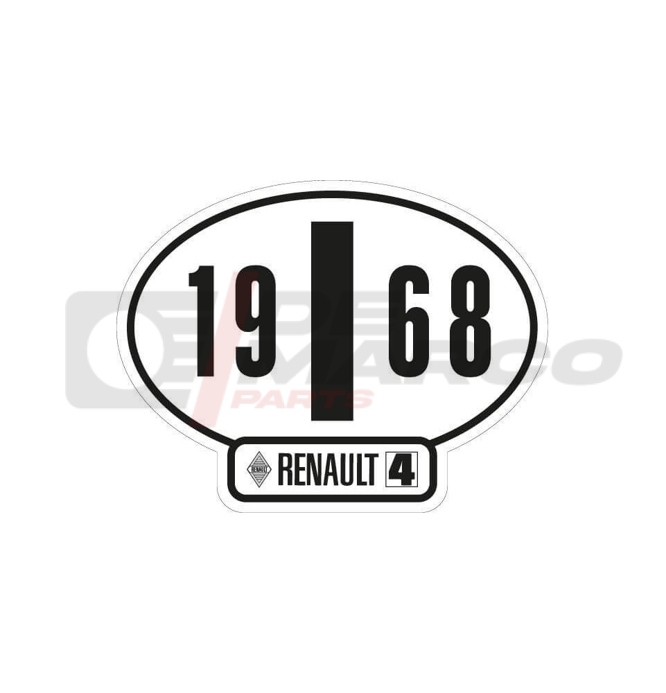 Adhésif identifiant Italie Renault 4 année 1968