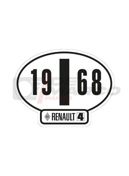 Adhésif identifiant Italie Renault 4 année 1968