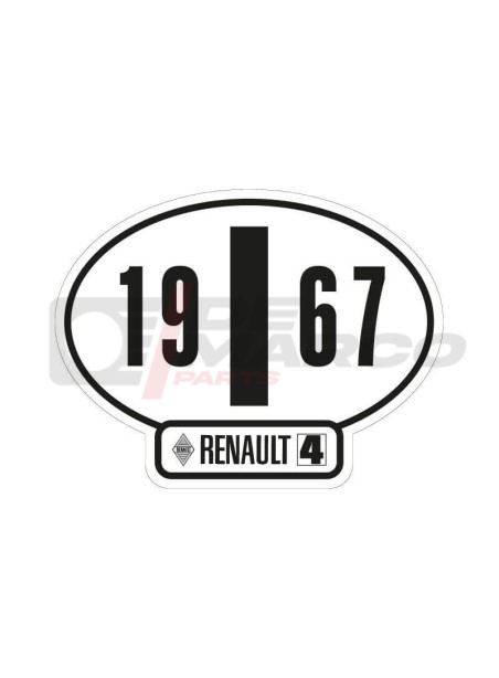 Italian identification sticker Renault 4 year 1967