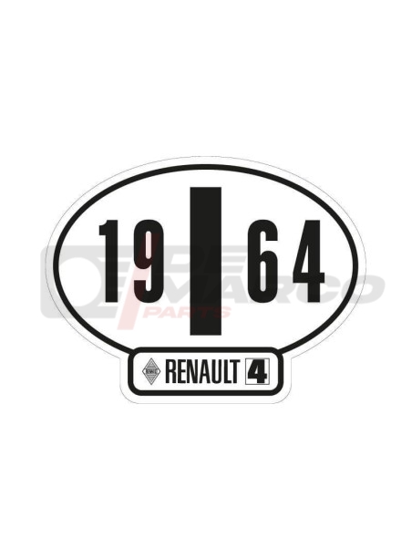 Italian identification sticker Renault 4 year 1964