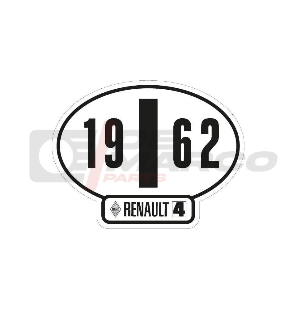 Italian identification sticker Renault 4 year 1962