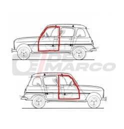 Guarnizione porta anteriore Renault 4 (Alta Qualità)