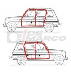 Kit guarnizioni 4 porte Renault 4 (Alta Qualita')