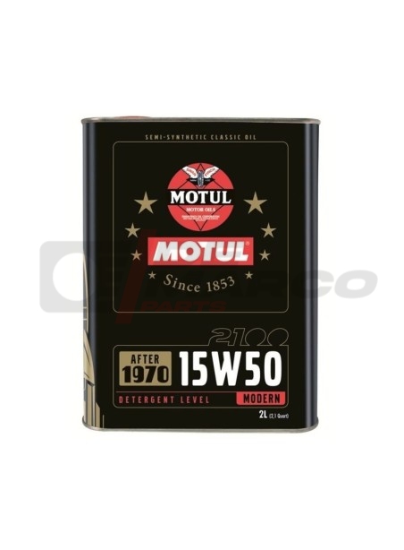 Huile moteur multigrade semi-synthétique Motul 15w50 pour voitures anciennes 2L