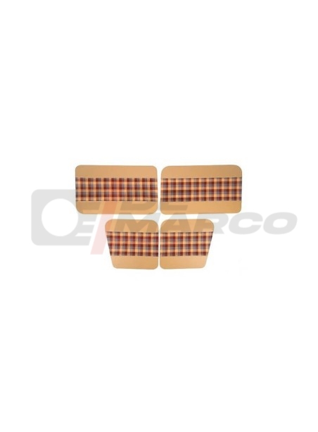 Set de 4 Panneaux de Porte "Écossais" Beige-Marron-Gris pour Renault 4