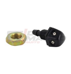 Black Windshield Washer Nozzle with 2 Adjustable Jets